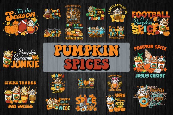 Autumn Pumpkin Spices SVG Bundle: Perfect for T-Shirt Designs & Graphics