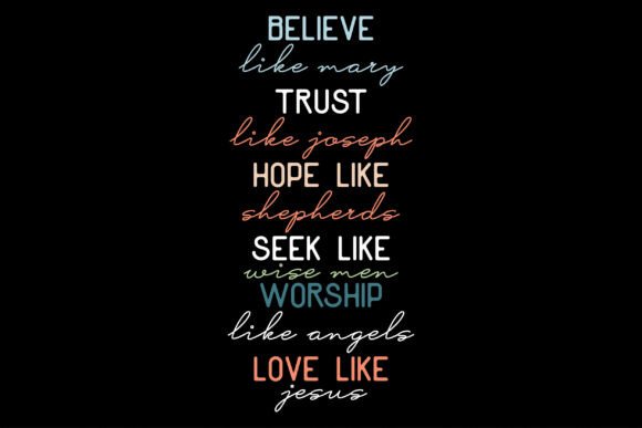 Believe Like Mary T-Shirt Graphics for Content Publishing