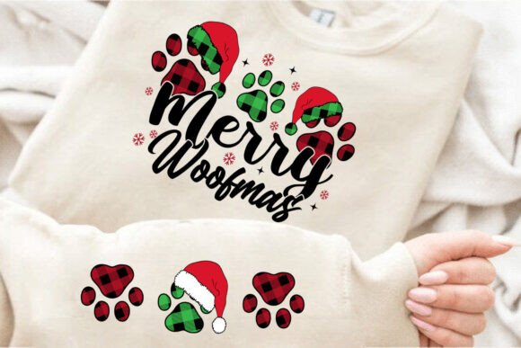 Merry Woofmas Checkered Pattern: A Versatile T-Shirt Design Graphic